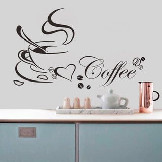 Coffee Cup With Heart Wall Sticker