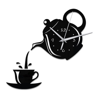 Coffee Cup Teapot 3D Wall Clock